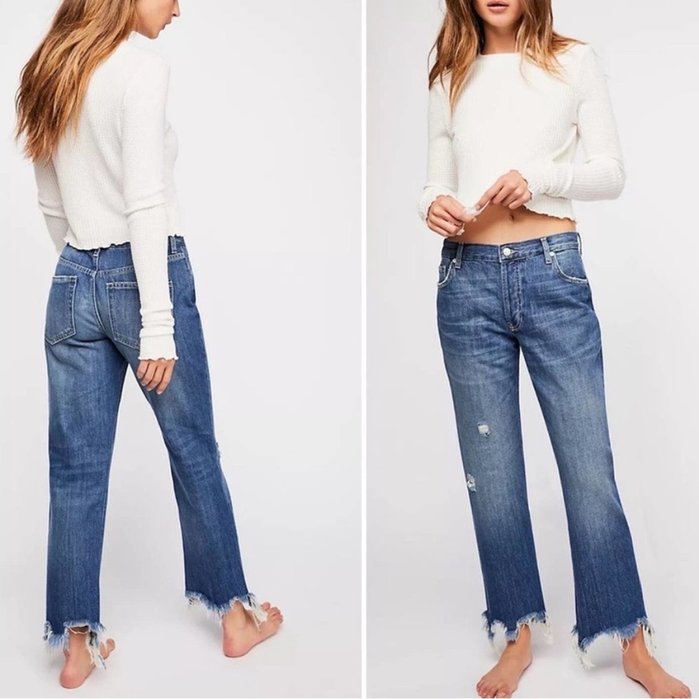 Free people Maggie mid rise straight leg jeans - Picture 1 of 10